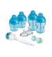Kit de pornire biberoane nou-nascut Tommee Tippee Advanced, cu sistem de ventilatie, 0 luni +, Albastru